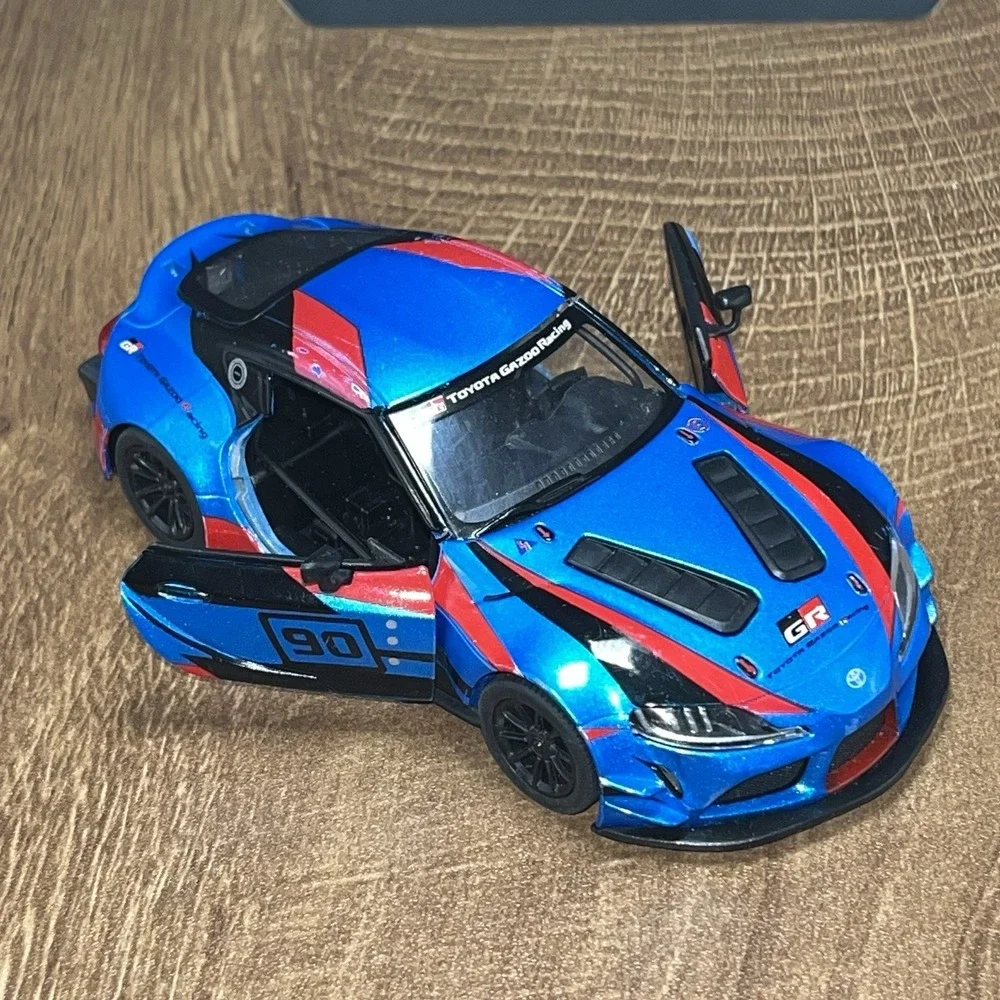 Kinsmart TOYOTA GR SUPRA Blue Diecast Plastic Racing Concept Car 1:36 No Spoiler
